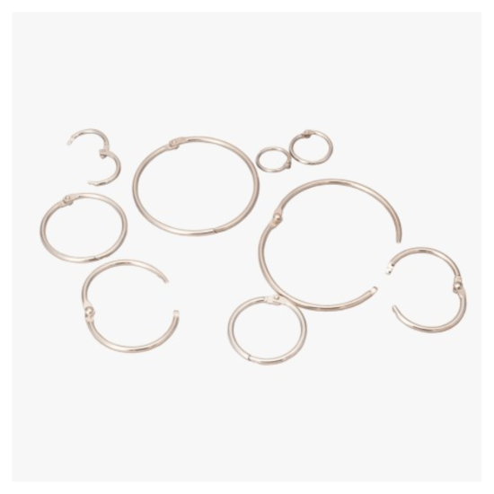 Kit 10 Unidades Anillos Metalicos Para Encuadernar De 43 mm
