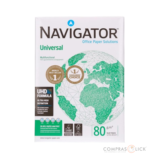 Papel Fotocopia Ultra Blanco  Navigator 80g x500 hojas A4 