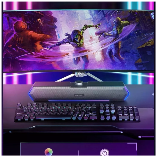 Parlante Barra De Sonido Havit Gamer M19 Rgb De Escritorio