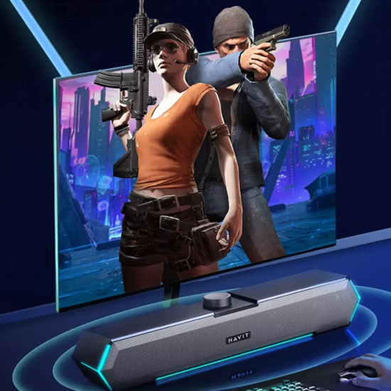 Parlante Barra De Sonido Havit Gamer M19 Rgb De Escritorio