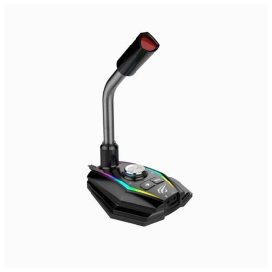 Microfono Havit Gk-56 Gamer Pc Luces Rgb Base Escritorio