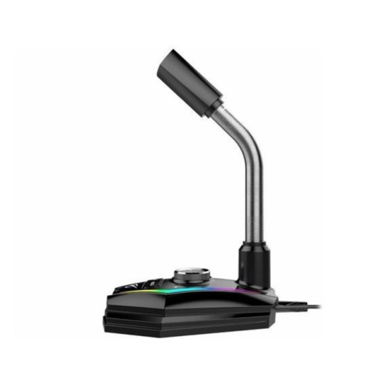 Microfono Havit Gk-56 Gamer Pc Luces Rgb Base Escritorio