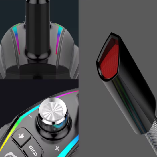 Microfono Havit Gk-56 Gamer Pc Luces Rgb Base Escritorio