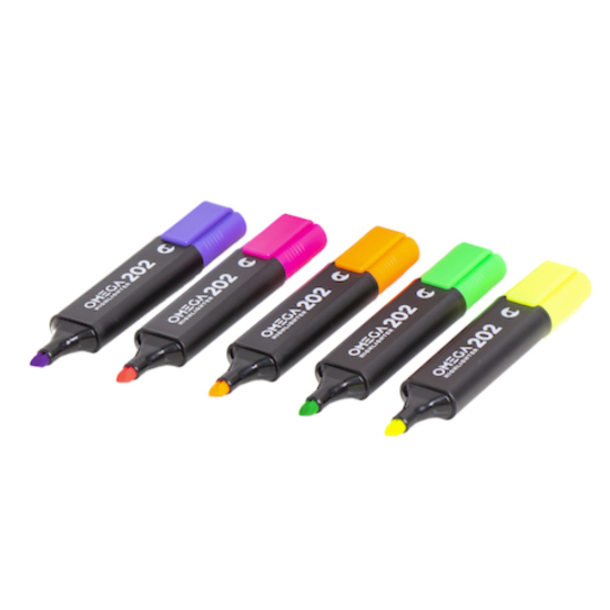 PACK 6 RESALTADORES OMEGA 202 COLORES FLÚO COMPRAS CLICK