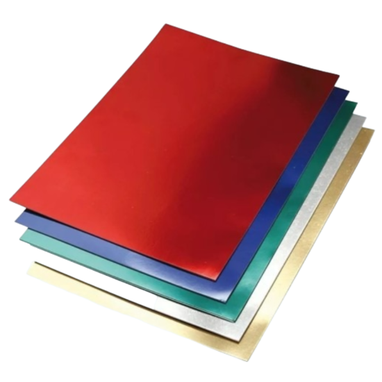 Pack 10 Hojas Cartulina Metalizada Brillosa 250g 50x65cm   