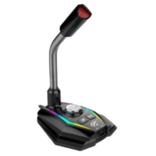 Microfono Havit Gk-56 Gamer Pc Luces Rgb Base Escritorio