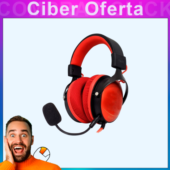 Auricular Havit Gamer Con Microfono Negro/rojo Compras Click