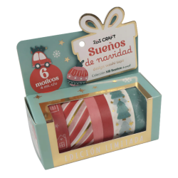 Cinta Adhesiva Decorativa 6 Rollos Fiesta Sueños De Navidad