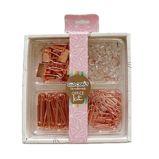 Kit Office Tendance Set De Escritorio Rosa Metálico X4