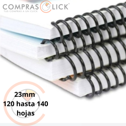 Espiral Plástico 23mm Rulo Encuadernación  Pack 60 Negros