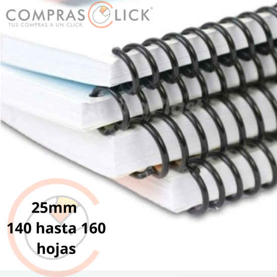Espiral Plástico 25mm Rulo Negros Pack 20 Unidades