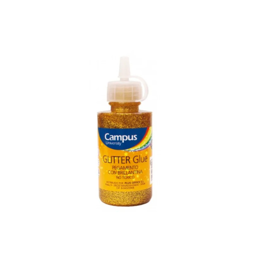 Pegamento Con Brillantina Cola Glitter Campus Comprasclick Dorado