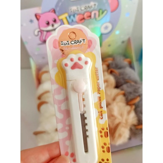 Mini Trincheta Cutter Patita Gato Pet Friendly Con Hoja Ibi