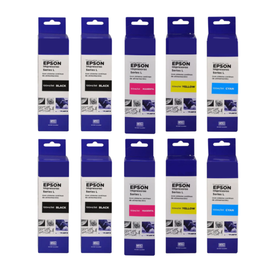 Pack 10 Tinta Premium ComprasClick Compatible con Epson  
