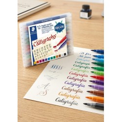 Caligrafia y Letras 12 Marcadores STAEDTLER Doble Punta de 2 y 3.5mm