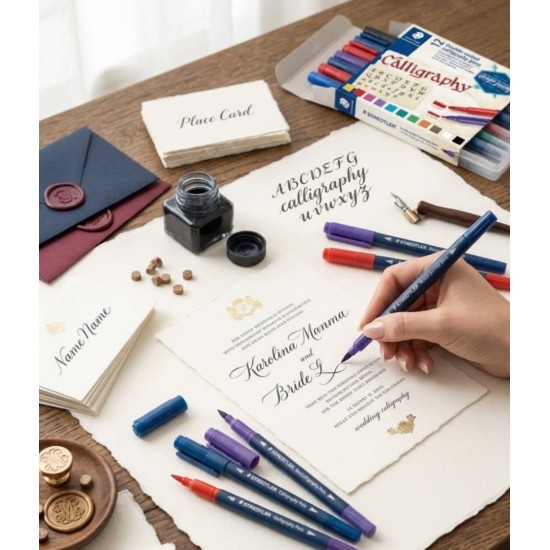 Caligrafia y Letras 12 Marcadores STAEDTLER Doble Punta de 2 y 3.5mm