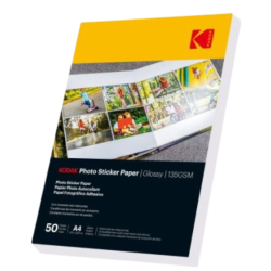Papel Adhesivo Fotográfico Kodak Brillo Premium 135g A4 50hs