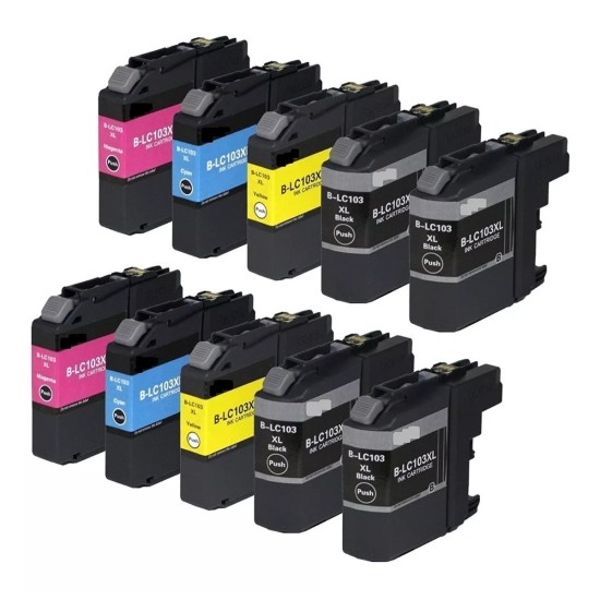 10 Cartuchos ComprasClick XL Compatible con Brother J152 LC101 LC103 j285 j470 j6720 J4510
