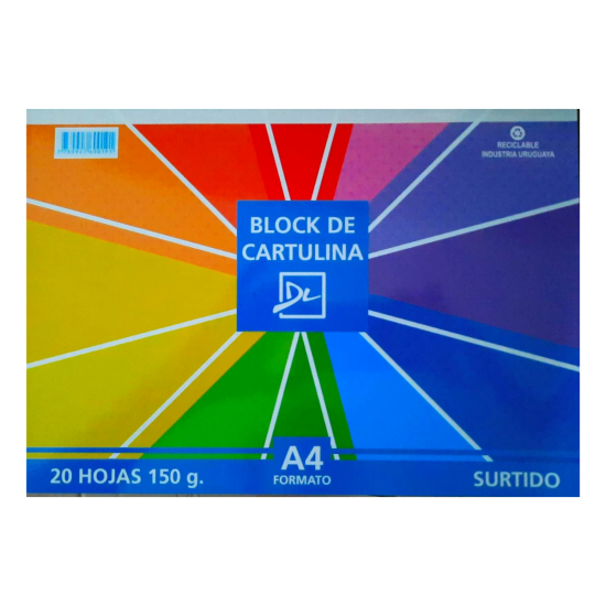 Cartulina Opalina colores surtidos 20 hojas de 150g   A4 
