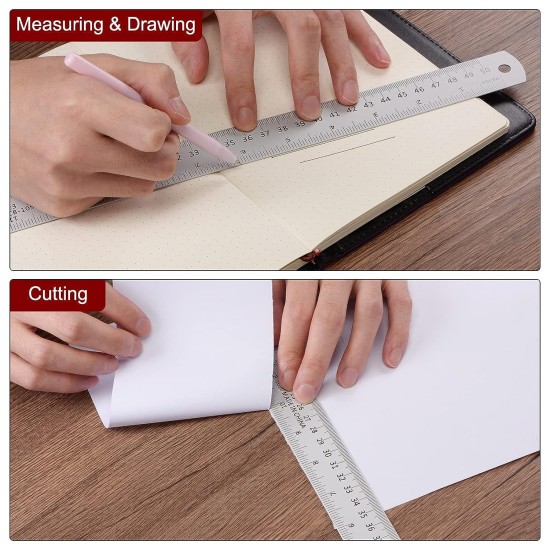 Regla Metálica 60cm con tabla de conversión LH-979 Craft Dibujo 