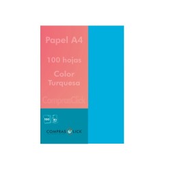 Papel de Color Turquesa Fuerte A4 80 grs 100 hojas Premium