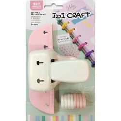 Perforadora Disco Anillos Expansion + 8 Discos Blanco Y Rosa Perforadora Disco Anillos Expansion + 8 Discos Blanco Y Rosa