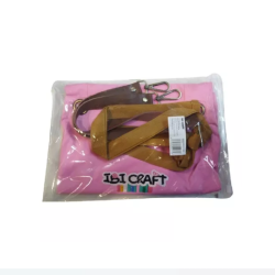 Delantal Ibi Craft Gabardina Rosa Tiradores De Cuero 72x70cm