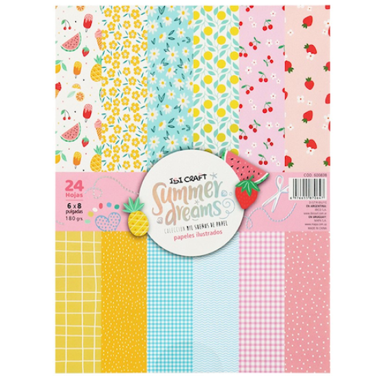 Block Papeles Ilustrados Ibi Craft Summer 12 Diseños 15x20