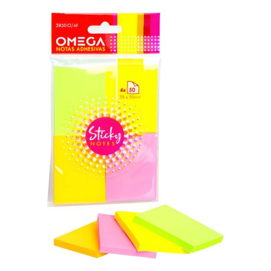 Blocs Notas Adhesivas 38x50mm 200 Hojas 4 Colores Fluo