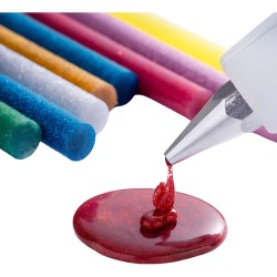 Silicona En Barra Con Brillantina 7mmx29cm Surtidas 20 Unida