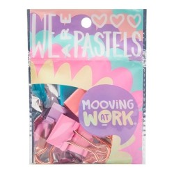 Apretapapel Mooving Pastel 25mm Metálicos Comprasclick