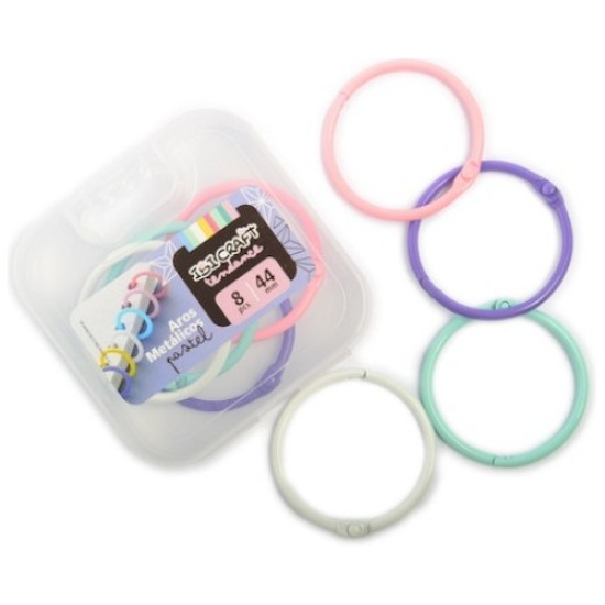 Aros Metálicos De Encuadernación 44mm 8 Uds Surtidos Colores