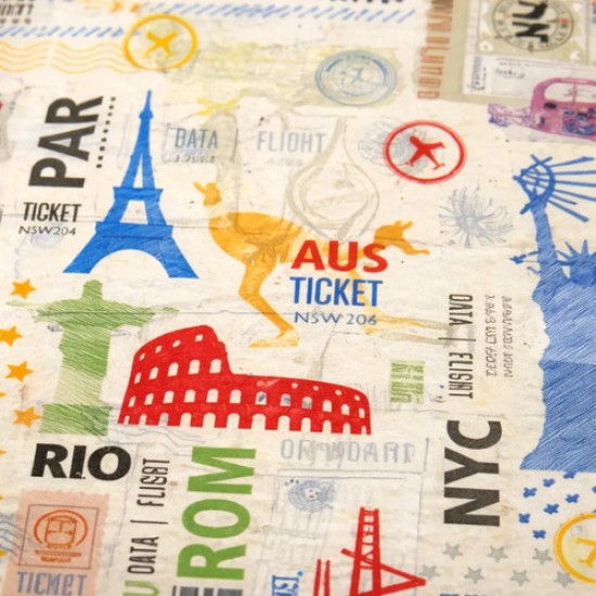 Papel Vegetal Ilustrado Travel 96gr 15x20cm Sobre 2 Hojas