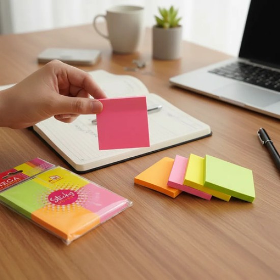 Blocs Notas Adhesivas 38x50mm 200 Hojas 4 Colores Fluo