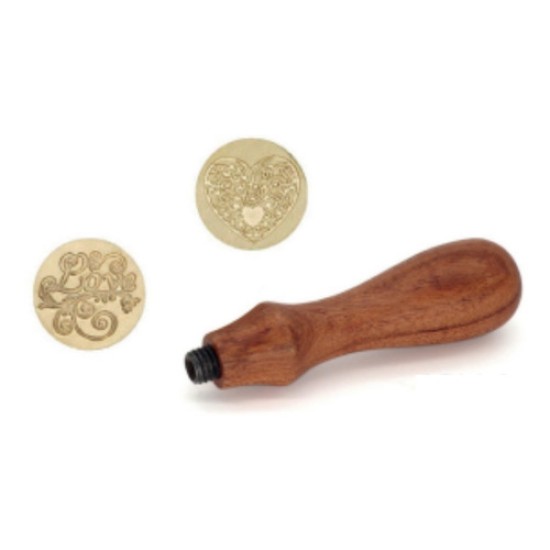 KIT DE SELLO PARA ESTAMPAR CON CERA 2 DISEÑOS CORAZON Y AMOR