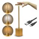 Lámpara De Mesa Led Recargable Dorada Everest 40cm