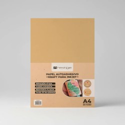 Papel Autoadhesivo Kraft Imprimible Resistente Al Agua A4