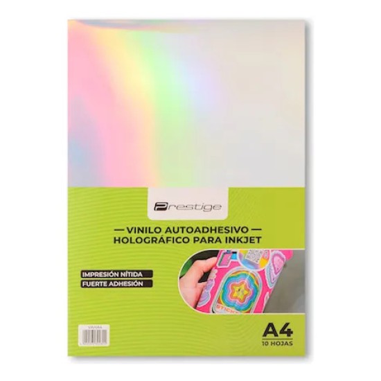 Vinilo Autoadhesivo Holográfico A4 10 Hojas Para Inkjet