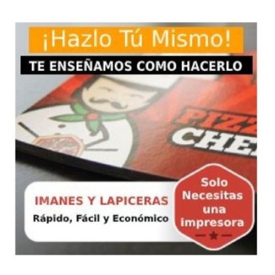 Imán + Papel Foto adhesivo + Laminado Souvenir o Publicidad 