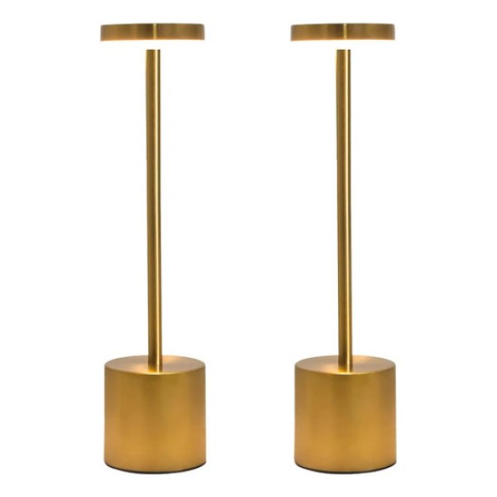 Lámpara De Mesa Led Recargable Dorada Everest 40cm