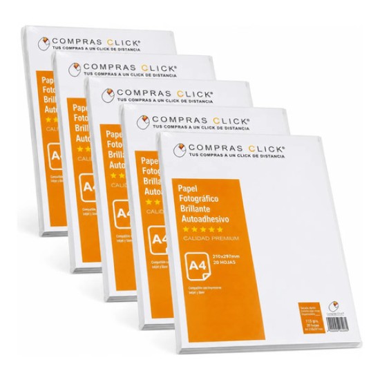 Pack X5 Papel Fotográfico Adhesivo Brillante Oferta Mayorist