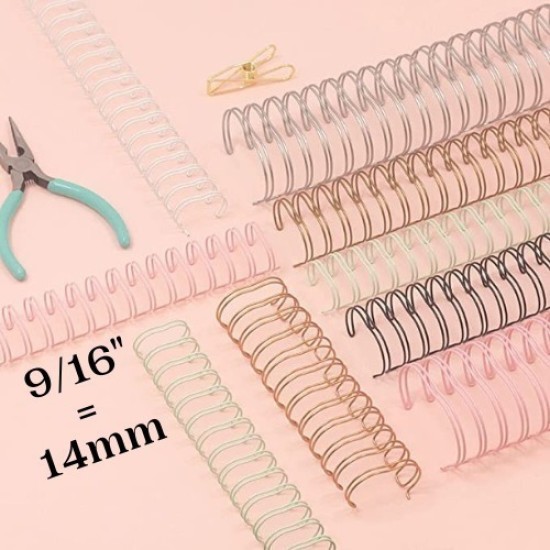 Espiral Wire 14mm Pase 3:1 A4 Encuadernación Cinch Alambre