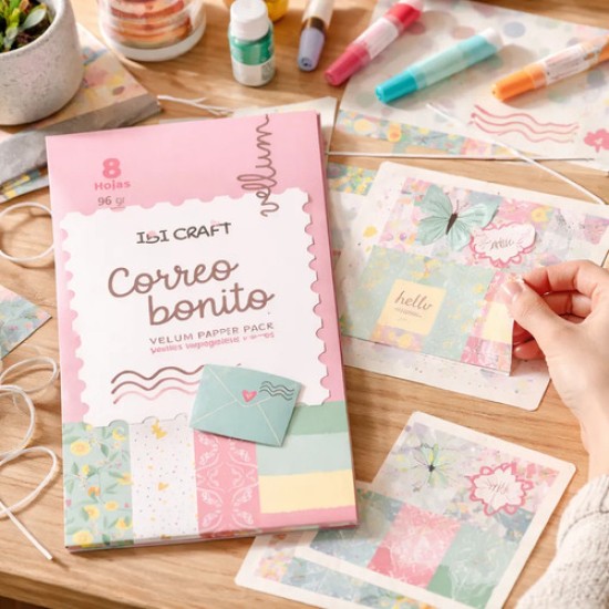 Papel Vegetal Ilustrado Correo Bonito Ibi Craft 8 Hojas