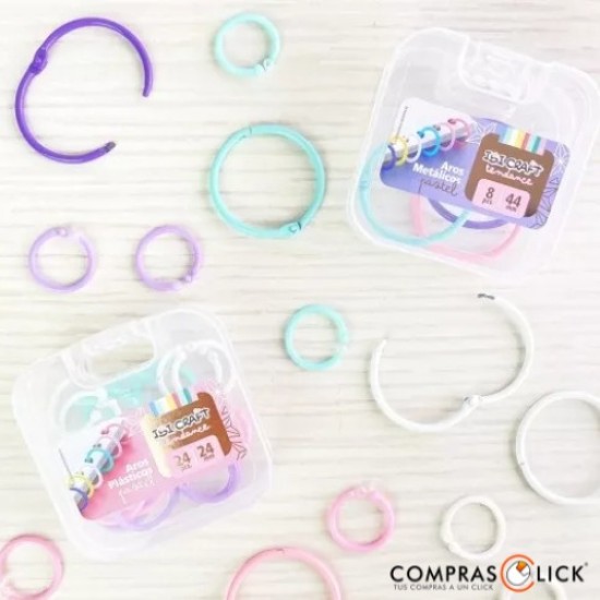 Aros Metálicos De Encuadernación 44mm 8 Uds Surtidos Colores