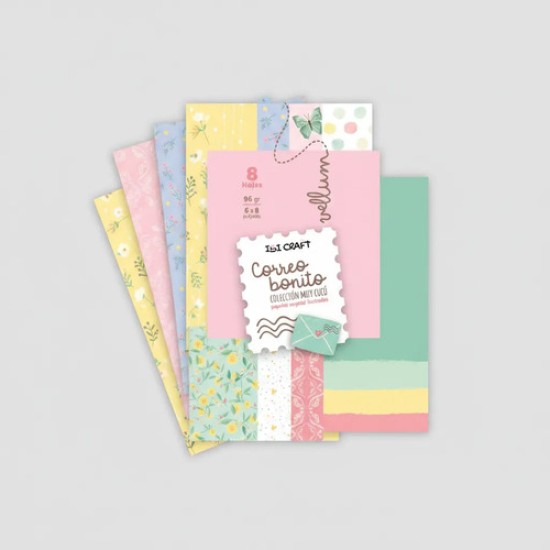 Papel Vegetal Ilustrado Correo Bonito Ibi Craft 8 Hojas