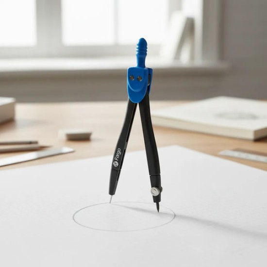 Compás Metalico +portamina Mina De Repuesto Y Estuche Dibujo
