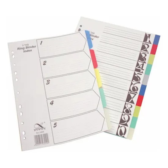 Separadores Para Bibliorato A4 5 Posiciones De Colores