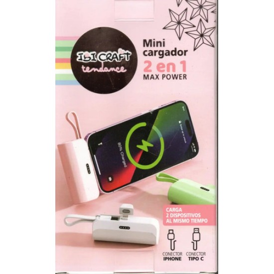 Mini Cargador Inteligente Tendance 2 En 1 iPhone/usb C