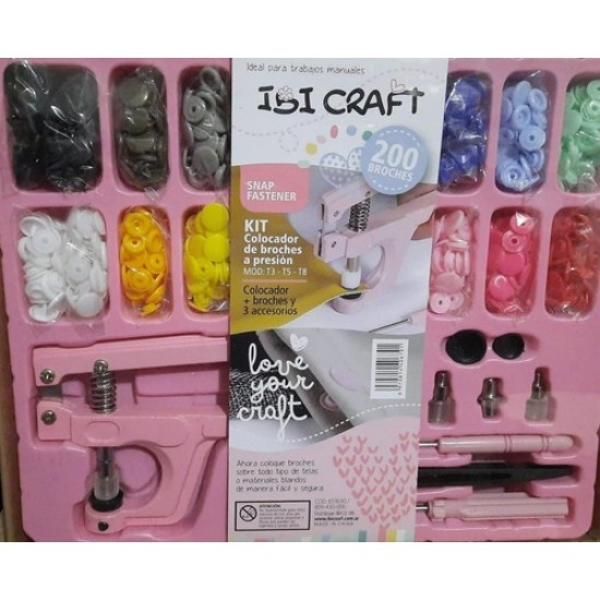 Kit Colocador De Broches A Presión Con Accesorios Ibi Craft