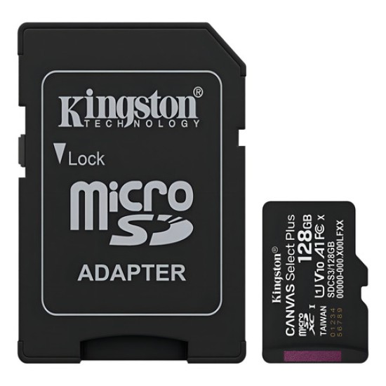 Tarjeta de Memoria Micro SD Kingston Canvas Select Plus 128GB Clase 10